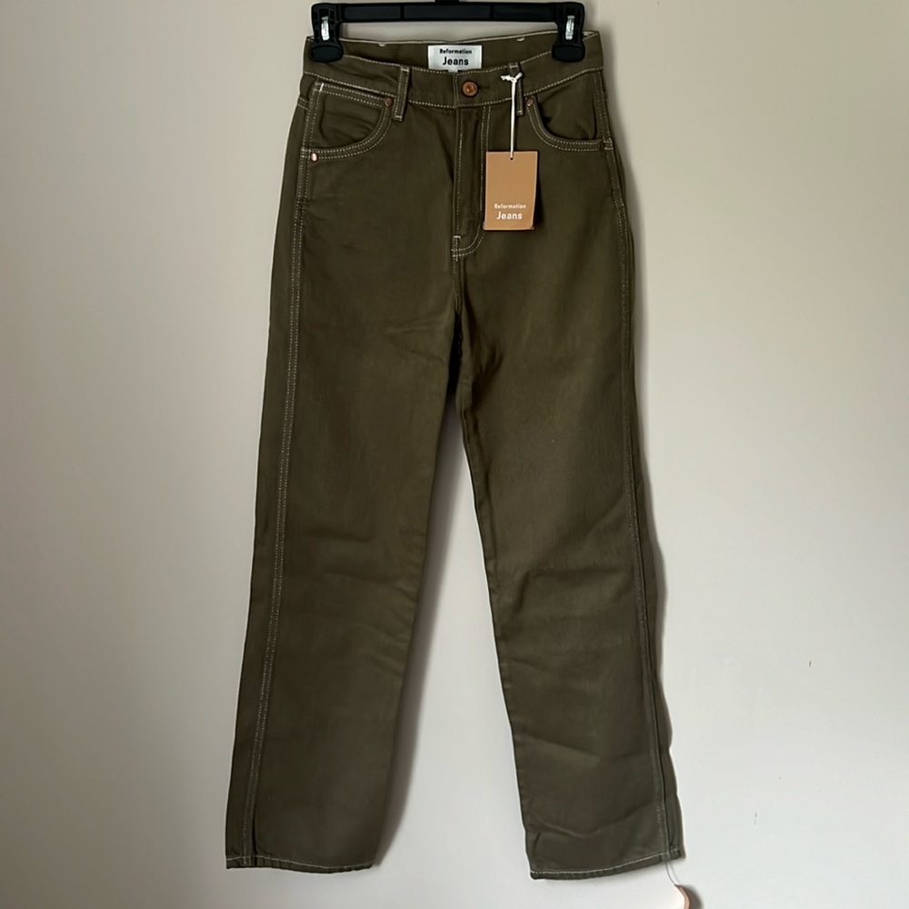 Reformation cowboy high rise straight jeans, Color: Kalamata, Size: 25
